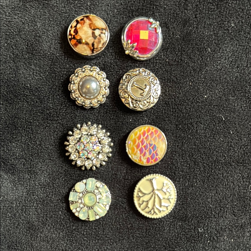Gold and Silver Floral and Geometric Earrings Set